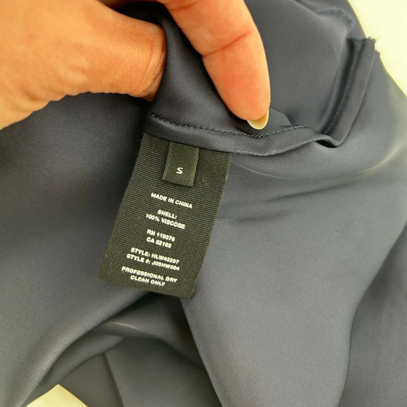 NWT Helmut Lang Navy Satin Sleeveless Asymmetrical  Harness Shoulder Top Size S - Picture 12 of 16